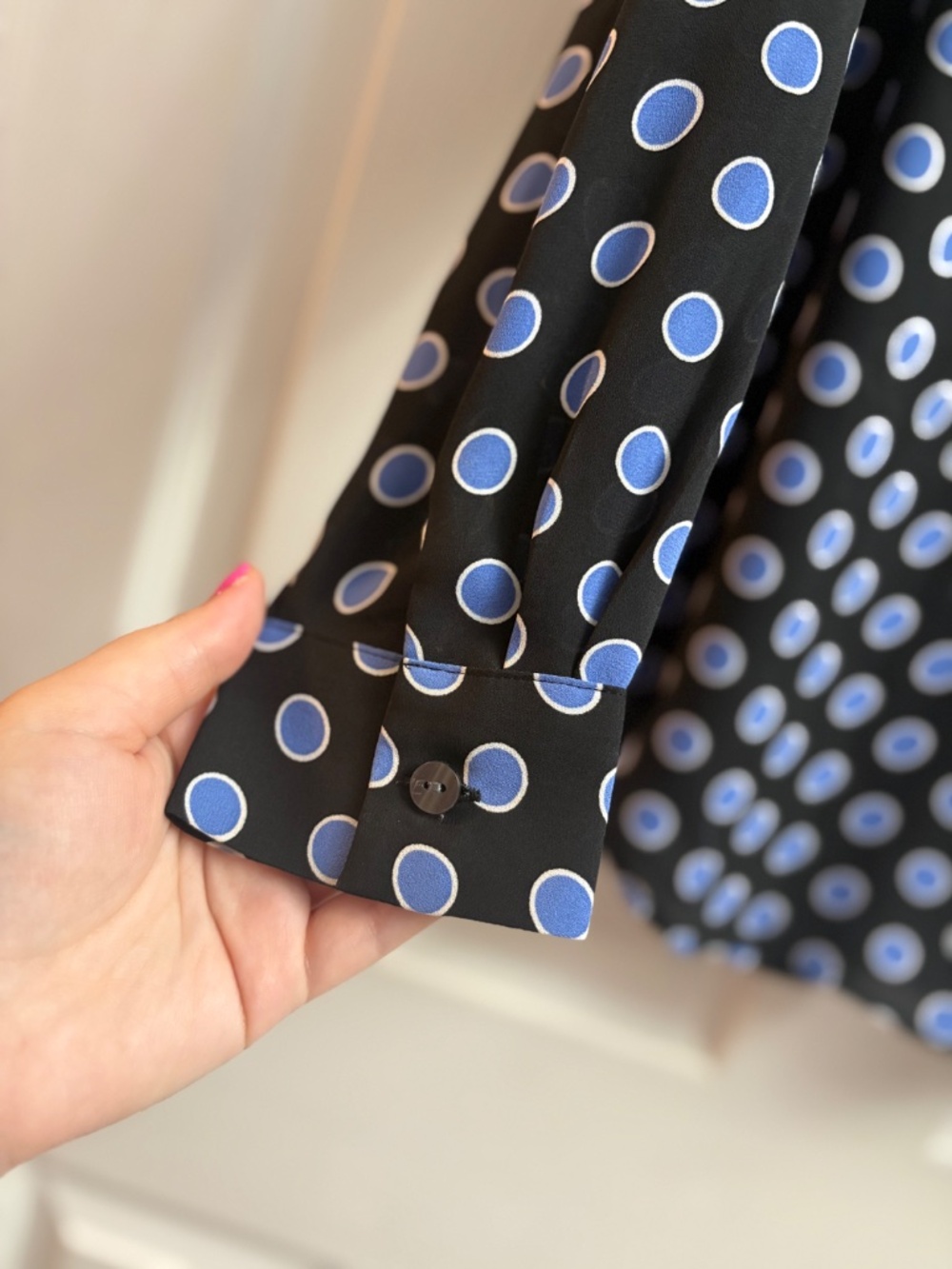 Ann Taylor Polka Dot Long Sleeve Blouse - Picture 3 of 5